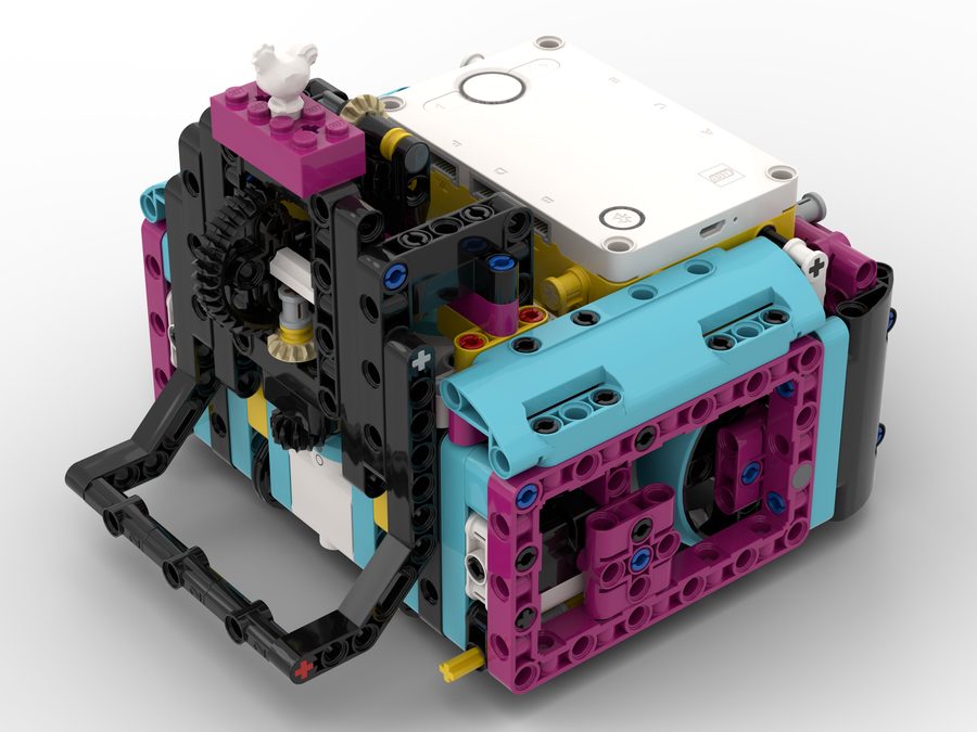 Coop Bot — a compact SPIKE Prime base robot with a black front bumper frame
