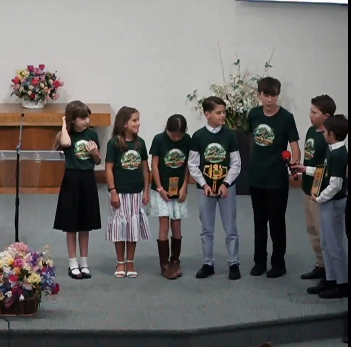 The Robo Gators presenting at a community church